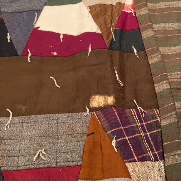 OLD VINTAGE Quilt Pieced Tied Beautiful 90 x 52" - Picture 8 of 15
